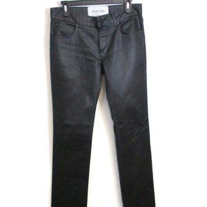 Valentino Wax Coated Black Pants Jeans 6 8